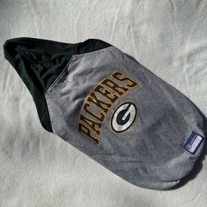 Packers Gray and Green Hooded Dog Top